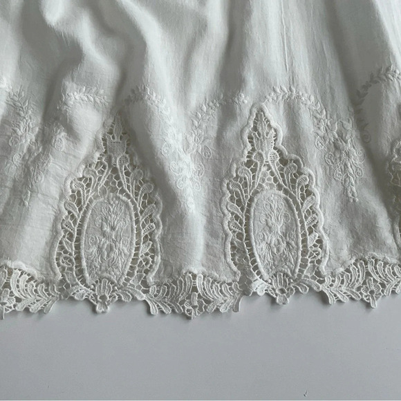 Monteau Los Angeles Summer Dress Small White Lace Sleeveless Short Zip Cotton - Picture 4 of 10